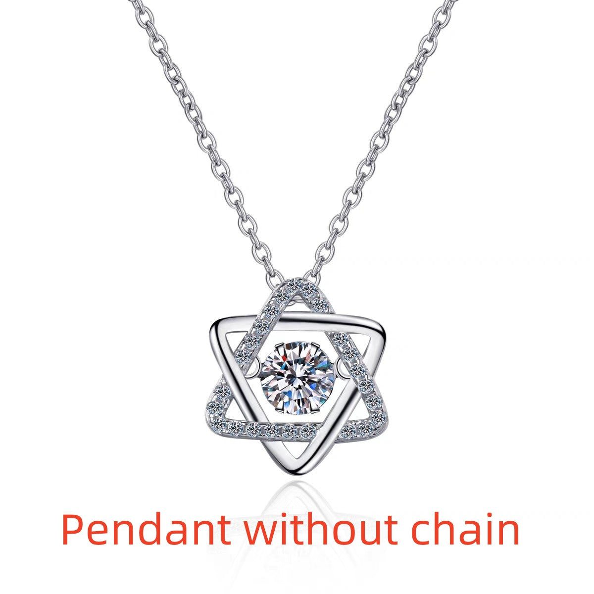Pure White Copper Does Not Fade Smart Pulsatile Heart Hexagram Necklace Women