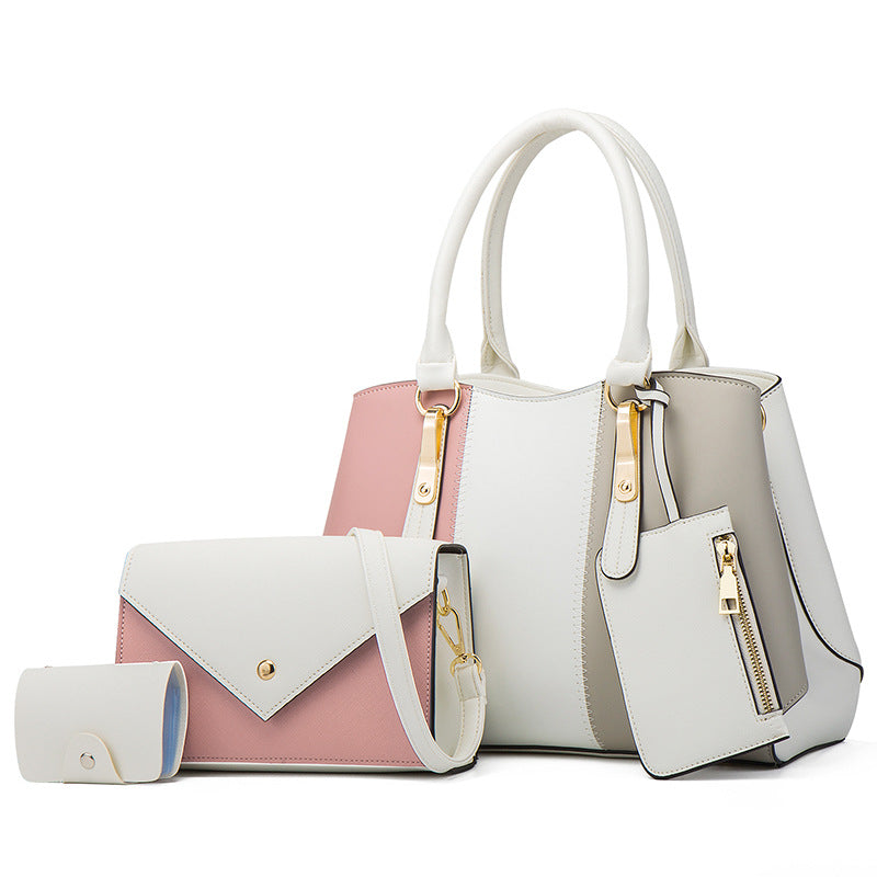 New Fashion Contrast Color Women&#039;s Bags Women&#039;s Handbags One Shoulder Messenger Bags Mother Bags Four Ladies Bags