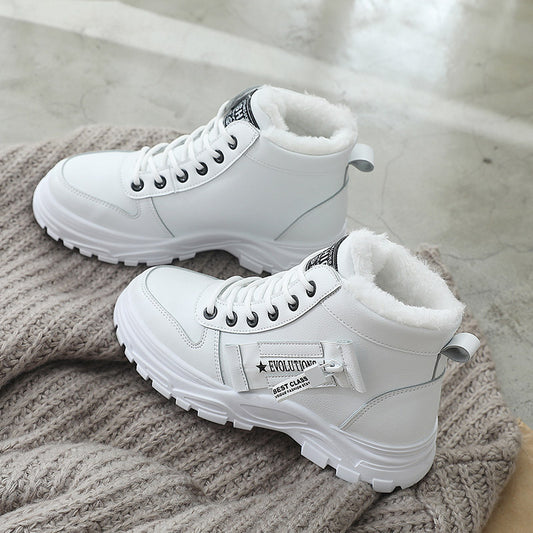 2001 Cotton Shoes Women&#039;s Winter Plus Velvet 2019 New Korean Version Of The Students All-match Warm High-top Martin Boots Cotton Shoes Winter Shoes